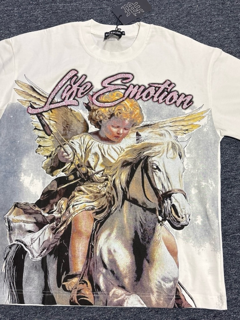 Love Emotion Graphic Tee for Kids - White Angel Print